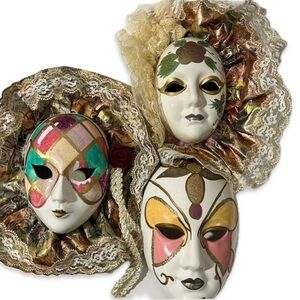 3 90s ceramic wall masks